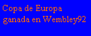 Cuadro de texto: Copa de Europa ganada en Wembley92